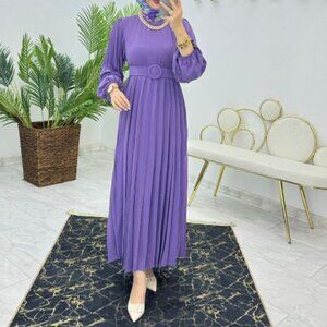 Pleated Purple Dress